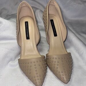 French Connection Beige Studded Heels